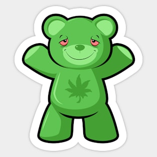 green weed gummy bear Sticker